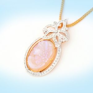 Diamond and Opal pendant